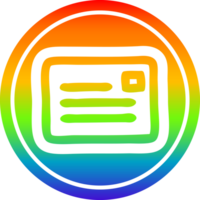 envelope letter circular icon with rainbow gradient finish png