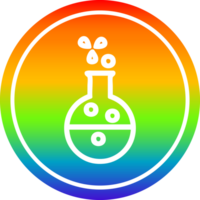 science expérience circulaire icône avec arc en ciel pente terminer png