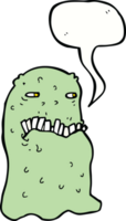 cartoon gross ghost with speech bubble png