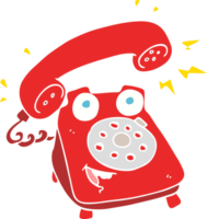 flat color illustration of ringing telephone png