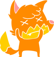 flat color style cartoon dead fox png