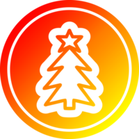 Navidad árbol circular icono con calentar degradado terminar png