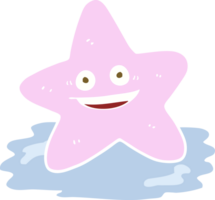 flat color illustration of starfish png