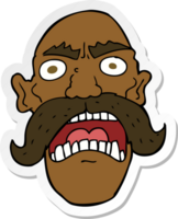 sticker of a cartoon angry old man png