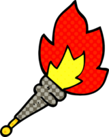 cartoon doodle flaming torch png