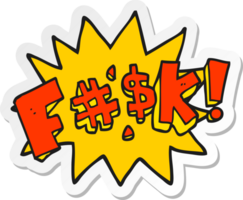 sticker of a cartoon swearword png