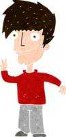 cartoon man giving peace sign png