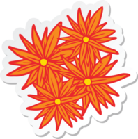 sticker of a cartoon bright flowers png