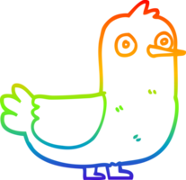 rainbow gradient line drawing of a cartoon seagull png