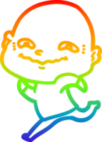 rainbow gradient line drawing of a cartoon creepy guy png