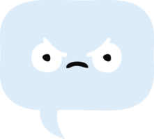 flat color retro cartoon of a speech bubble png