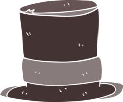 sombrero de copa de dibujos animados de estilo de color plano png