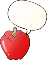 cartoon pepper with speech bubble in smooth gradient style png