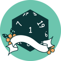 icon of natural one d20 dice roll png