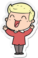 sticker of a cartoon man laughing png