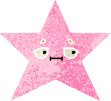 retro illustration style cartoon of a star fish png