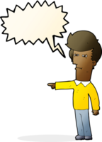 cartoon man blaming with speech bubble png