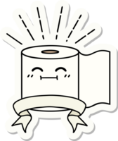 sticker of a tattoo style toilet paper character png