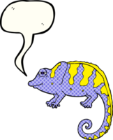 hand drawn comic book speech bubble cartoon chameleon png