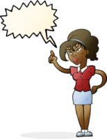 cartoon woman with idea with speech bubble png