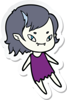 adesivo di una ragazza vampira amichevole dei cartoni animati png