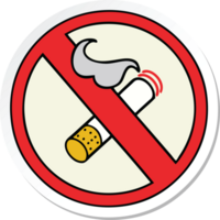 klistermärke av en söt tecknad film förbjuden rökning skylt png