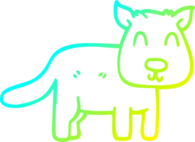 cold gradient line drawing of a cartoon calm dog png