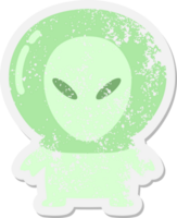 kleiner Alien-Grunge-Aufkleber png