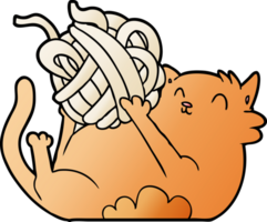 cartoon cat playing with ball of string png