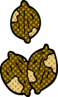 cartoon doodle nuts in shells png