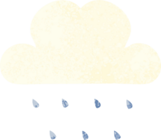 retro illustration style cartoon of a rain cloud png