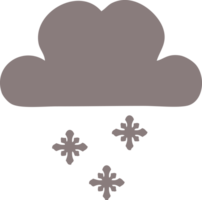 flat color retro cartoon of a storm snow cloud png