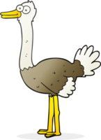 mão desenhado desenho animado avestruz png