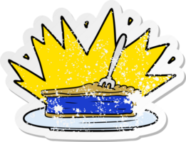 distressed sticker of a amazing dessert cartoon png