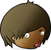 cartoon female face with raised eyebrow png