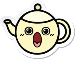 sticker of a cute cartoon tea pot png