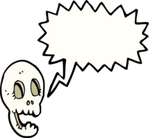 funny cartoon skull with speech bubble png