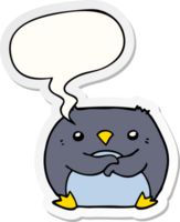 cartone animato pinguino con discorso bolla etichetta png