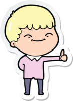 sticker of a cartoon happy boy png