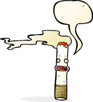 cigarrillo de dibujos animados con burbujas de discurso png