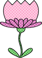 comic book style cartoon of a flower png