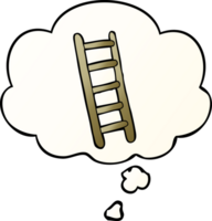 cartoon ladder with thought bubble in smooth gradient style png