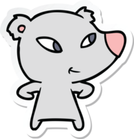 sticker of a cute cartoon bear png