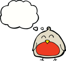 funny cartoon christmas robin with thought bubble png