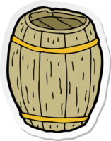 adesivo de um barril de madeira de desenho animado png