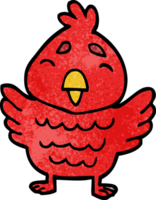 dessin animé doodle oiseau rouge png