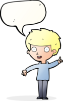 cartoon boy with idea with speech bubble png