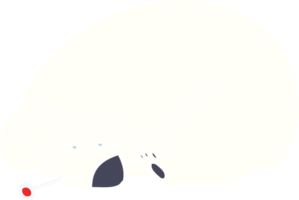 ill polar bear flat color style cartoon png