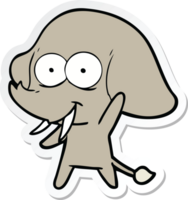 sticker of a happy cartoon elephant png