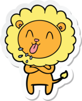 adesivo di un leone cartone animato felice png